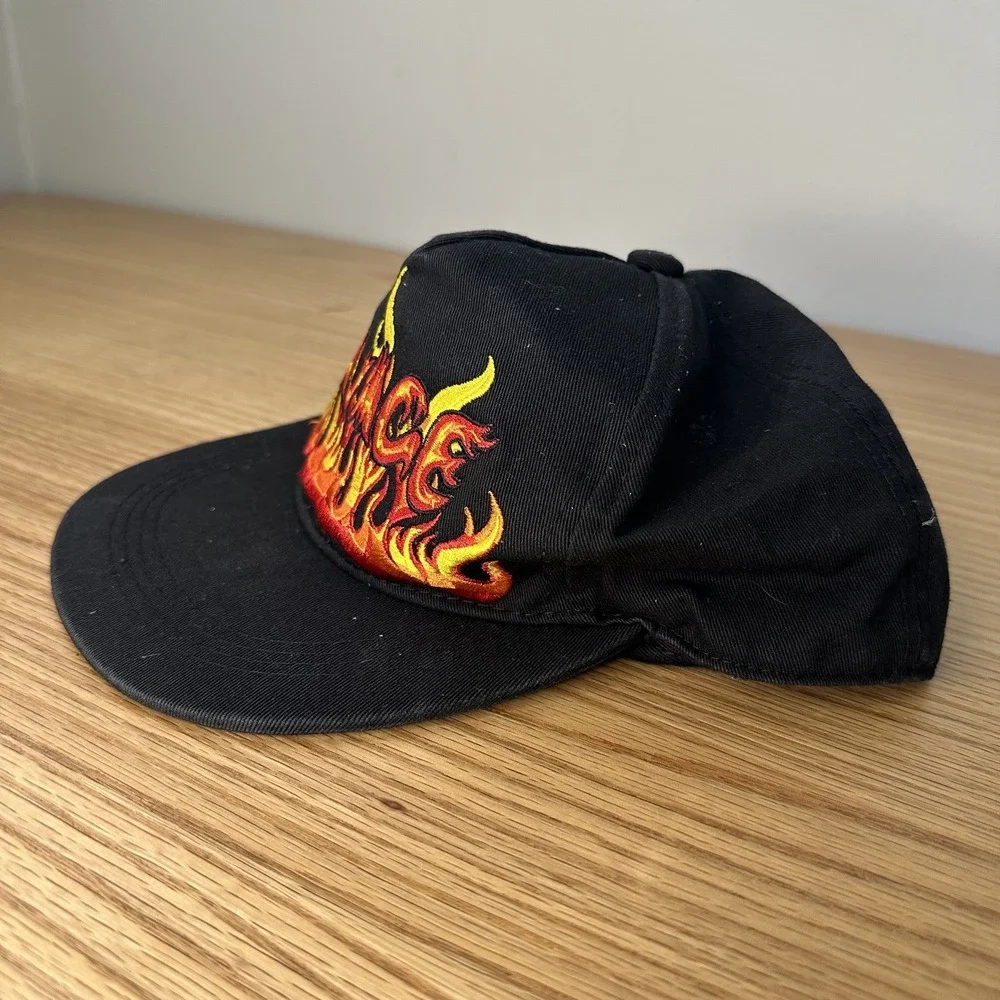 BlackJack Savage Flames Baseball Cap‎ Black Kids Boys OSFM Snapback